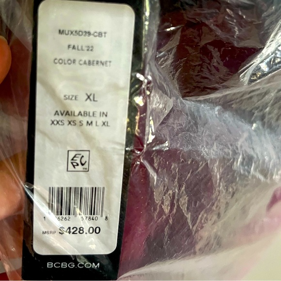 Cabernet colored velvet ruffle gown. Size XL BCBGMAXAZRIA. - Picture 2 of 3